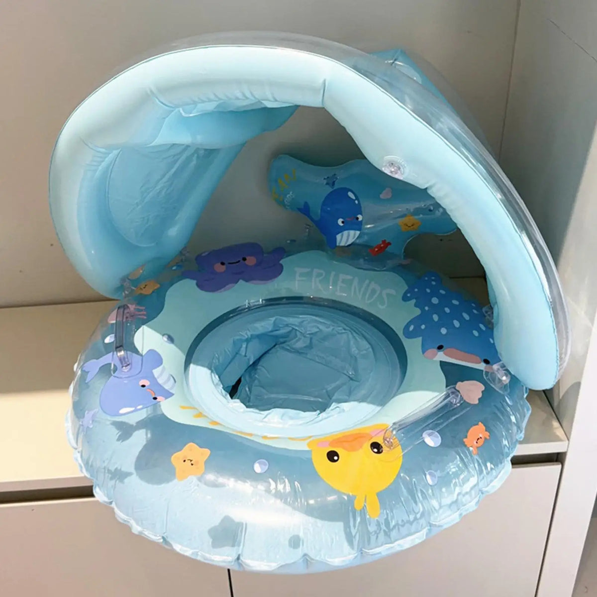 Kids Inflatable Whale Swimming Ring Portable Pool Floats Floating Water Swim Toys For 1-4 Years Old Beach Lake Outdoor Backyard Vue