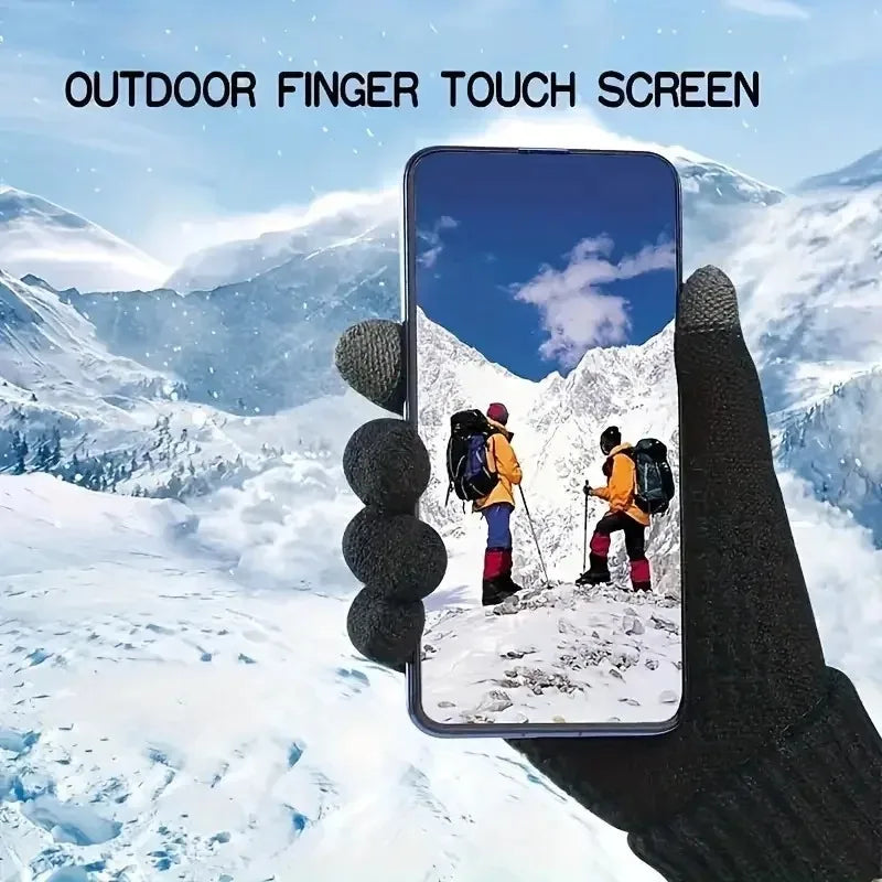 1-20Pairs Winter Touch Screen Gloves Thick Knitted Fleece Lined Anti Slip Cycling Gloves Warm Thermal Gloves for Men Women Vue