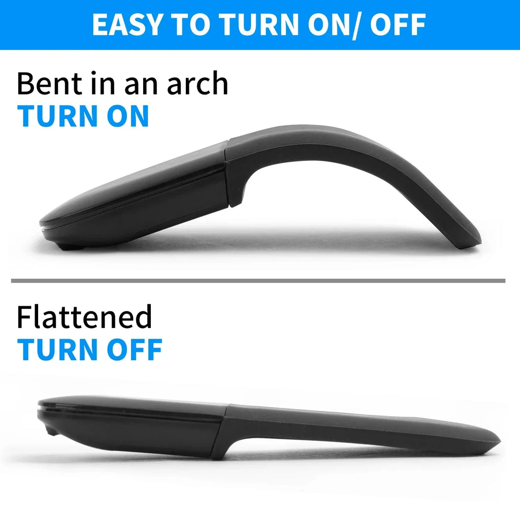 Ultra Thin Foldable Arc Optical Mouse Bluetooth Wireless Mouse Ergonomic Portable 3D Touch Mice Office Game Universal Vue