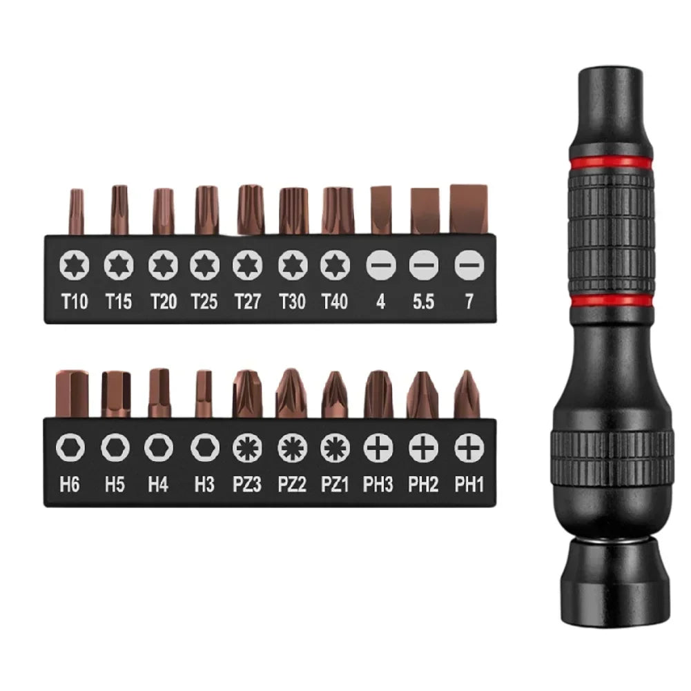Ratchet Screwdriver Handle Set – Aluminum Alloy & 20-Pc Bits Ratchet Screwdriver Set Vue