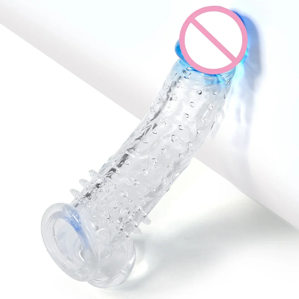 Reusable Multi-functional Male Locking Ring with Extension Sleeve Adjustable Wearable Intimate Training Toy for Adults Vue Blue