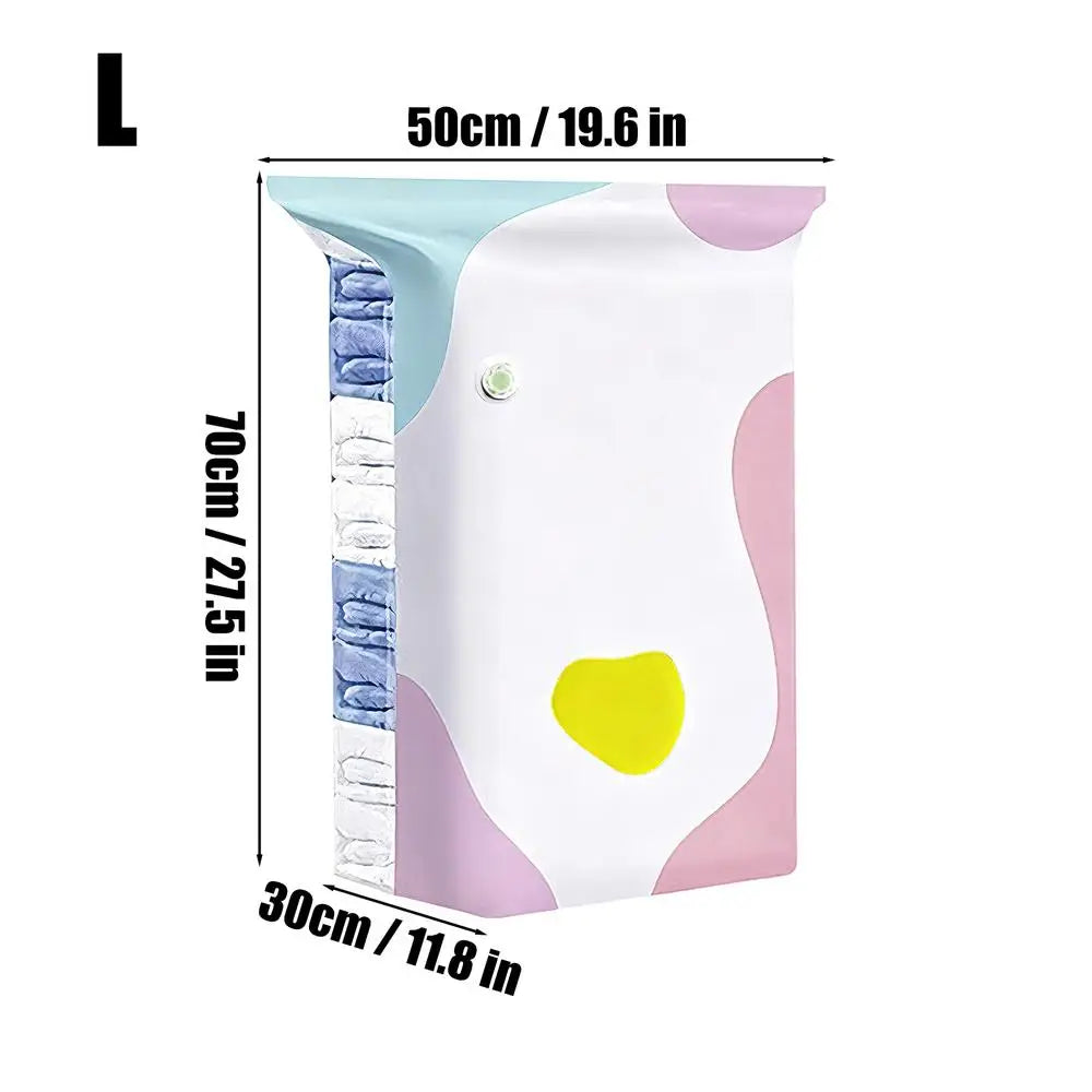 No Pump Vacuum Storage Bag Compression Organizer for Clothes Blanket Mattress Home Apartment Dormitory Closet Wardrobe Luggage Vue L