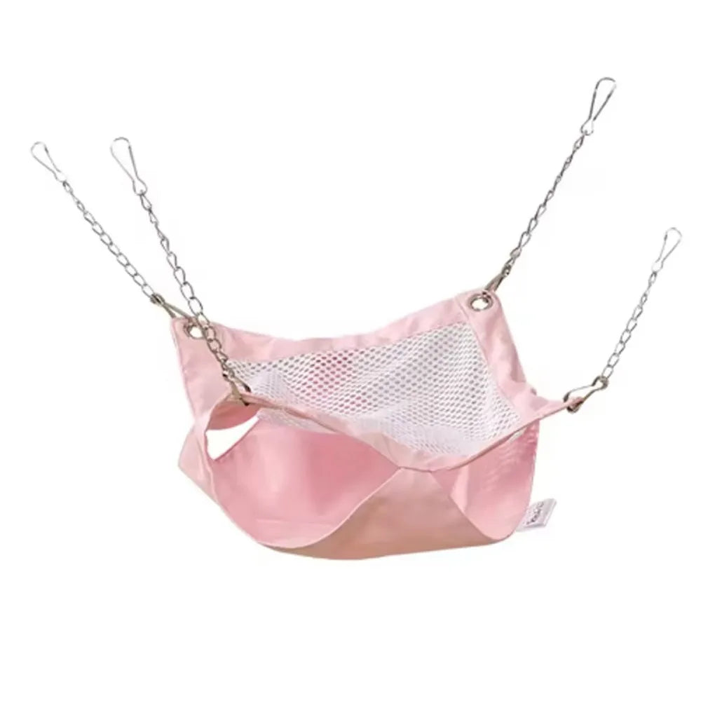 Polyester Double-layer Hamster Hammock Comfortable Breathable Squirrel Hanging Cage House Waterproof Easy to clean Vue Pink M