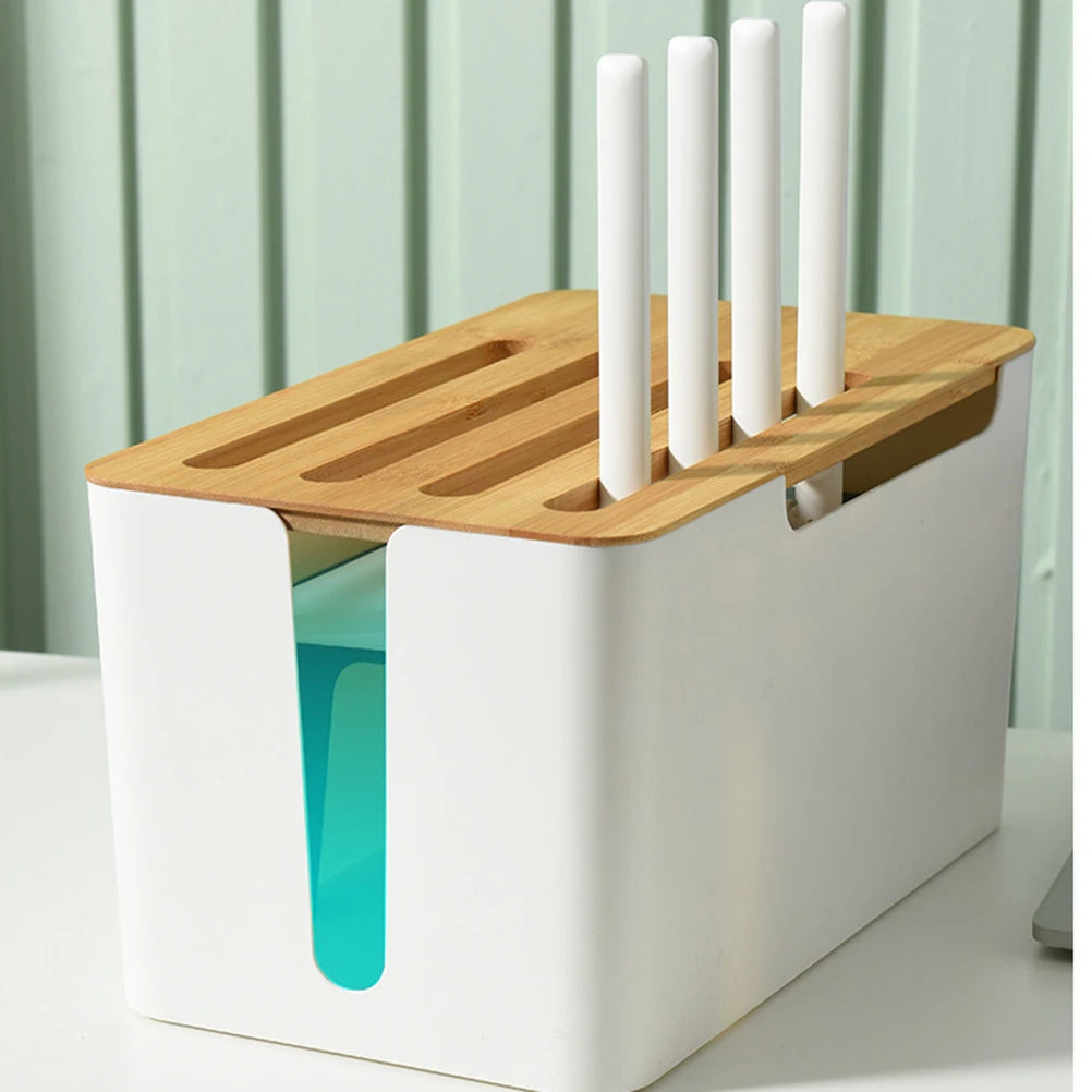 Router storage box, bamboo and wood hub, wireless wifi TV set-top box, arrangement and storage Vue