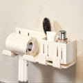 Carbon Steel Suction Cup Hair Dryer Holder No-Drill Wall Mounted Hair Dryer Storage Rack Removable Space Saving Vue Beige Style DA