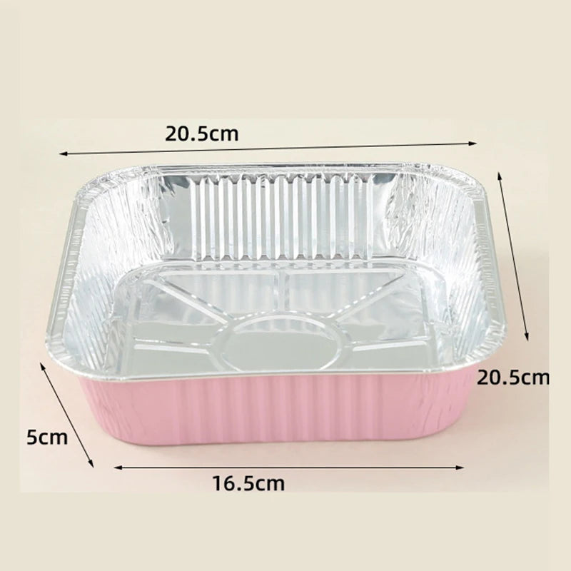 10Set Loaf Pans With Lids And Spoons Non-Stick Square Aluminum Foil Baking Pan Bread Container Heat-Resistant Cake Pans Vue