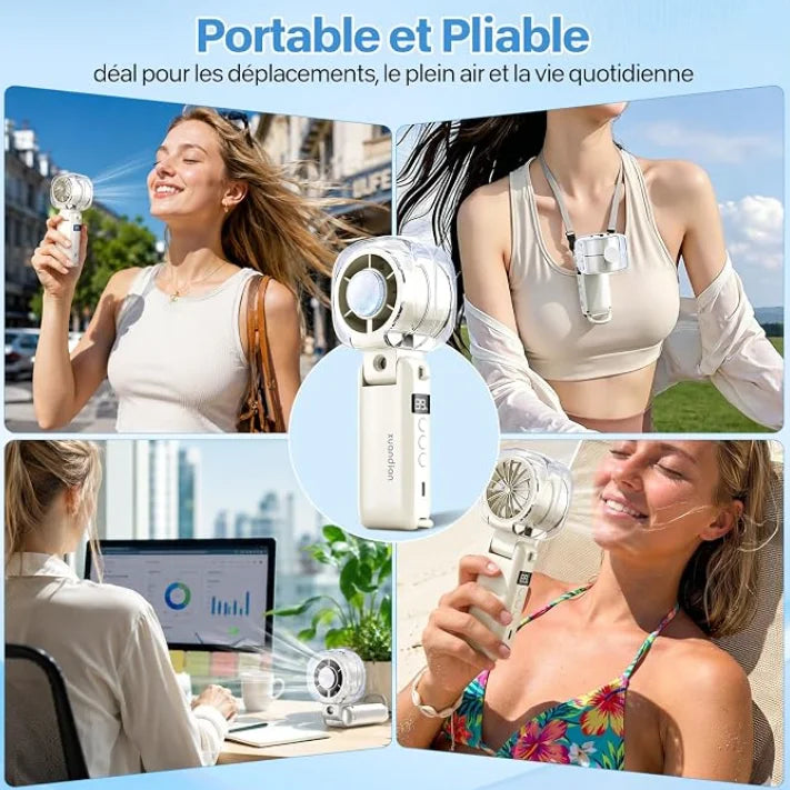 2026 Portable Outdoor High-speed Spray Handheld Fan Spray Electric Fan Wind Regulation Ice Cooling Fan Summer Cooling Artifact Vue