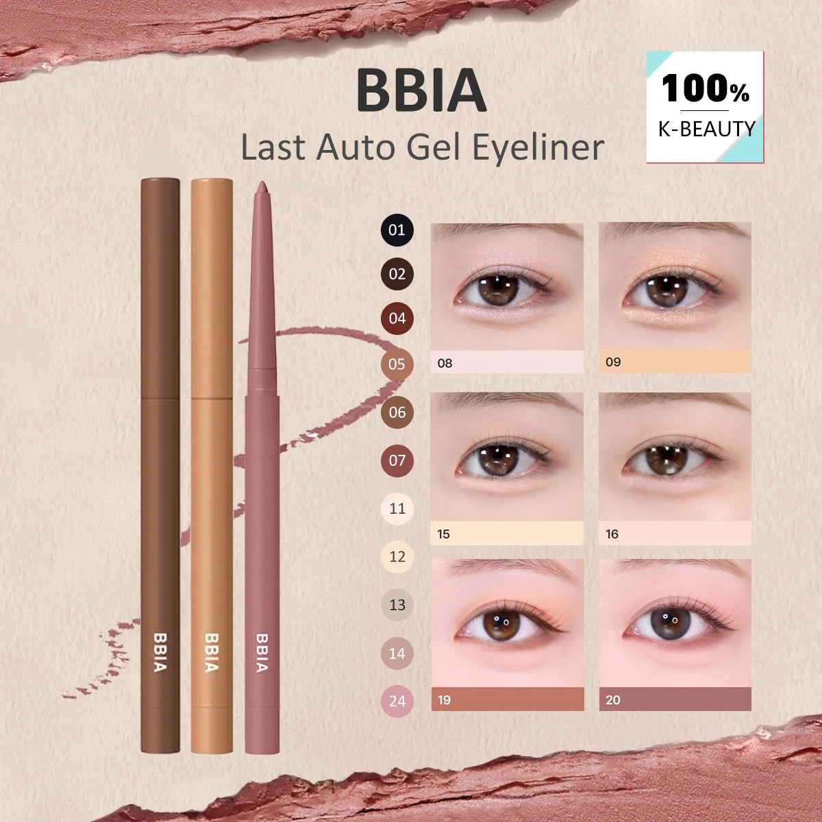 BBIA Last Auto Gel Eyeliner,Precise Line Control & Fade-Resistant,Intense Pigment & All-Day Wear,Korean Cosmetic,Korean Makeup Vue