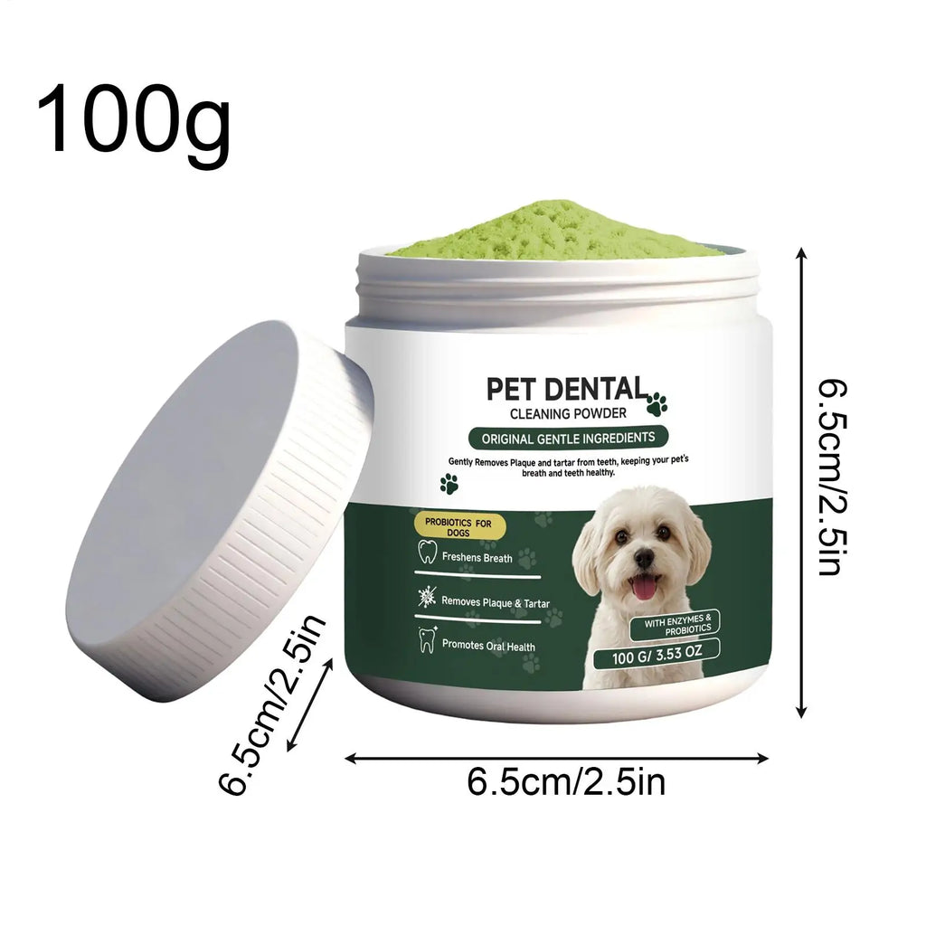 100g Home Dog Powder For Teeth Natural No Brushing Cleaner Pet Tooth Clean Powder For Dog For Puppy Kitten Small Large Breeds Vue