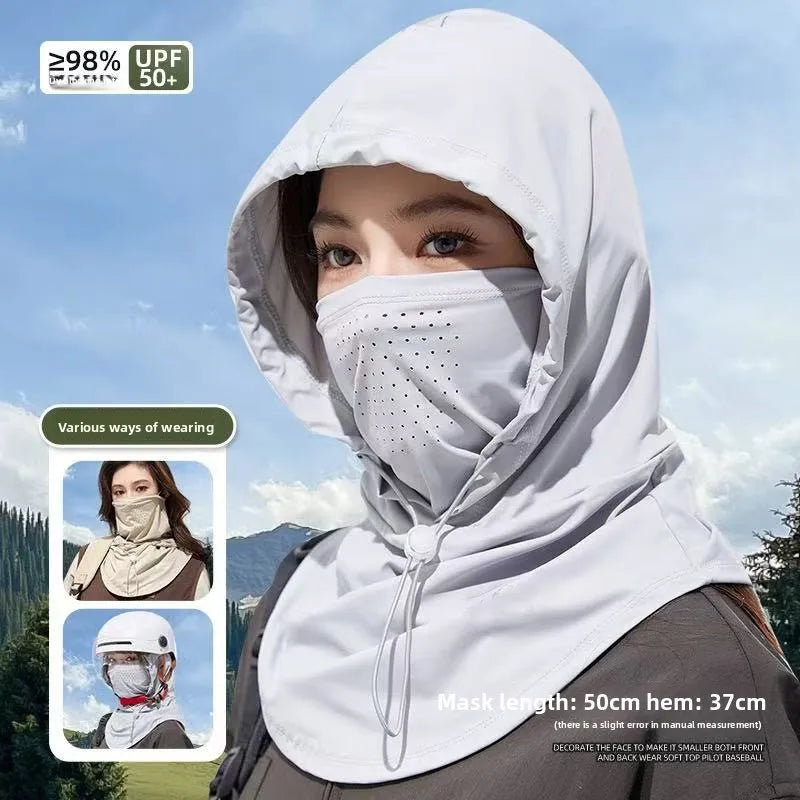 Full Face UV Protection Mask for Women Summer Ice Silk Breathable Sun Cover for Driving Cycling Outdoor Cooling Vue