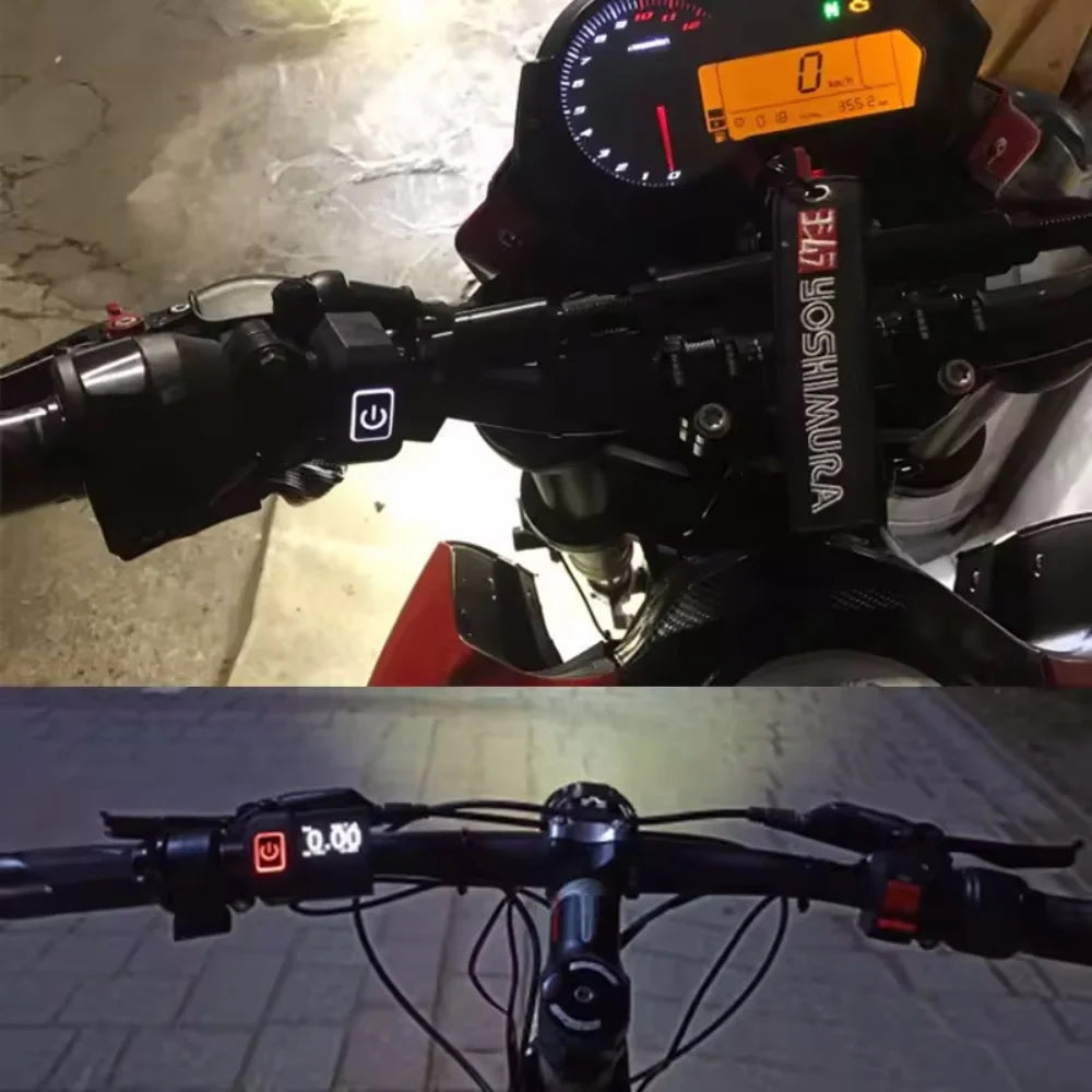 Motorcycle Modified Switch Waterproof Button with LED Light Headlight Horn Control ON OFF Buttton Handlebar Mount Accessories Vue