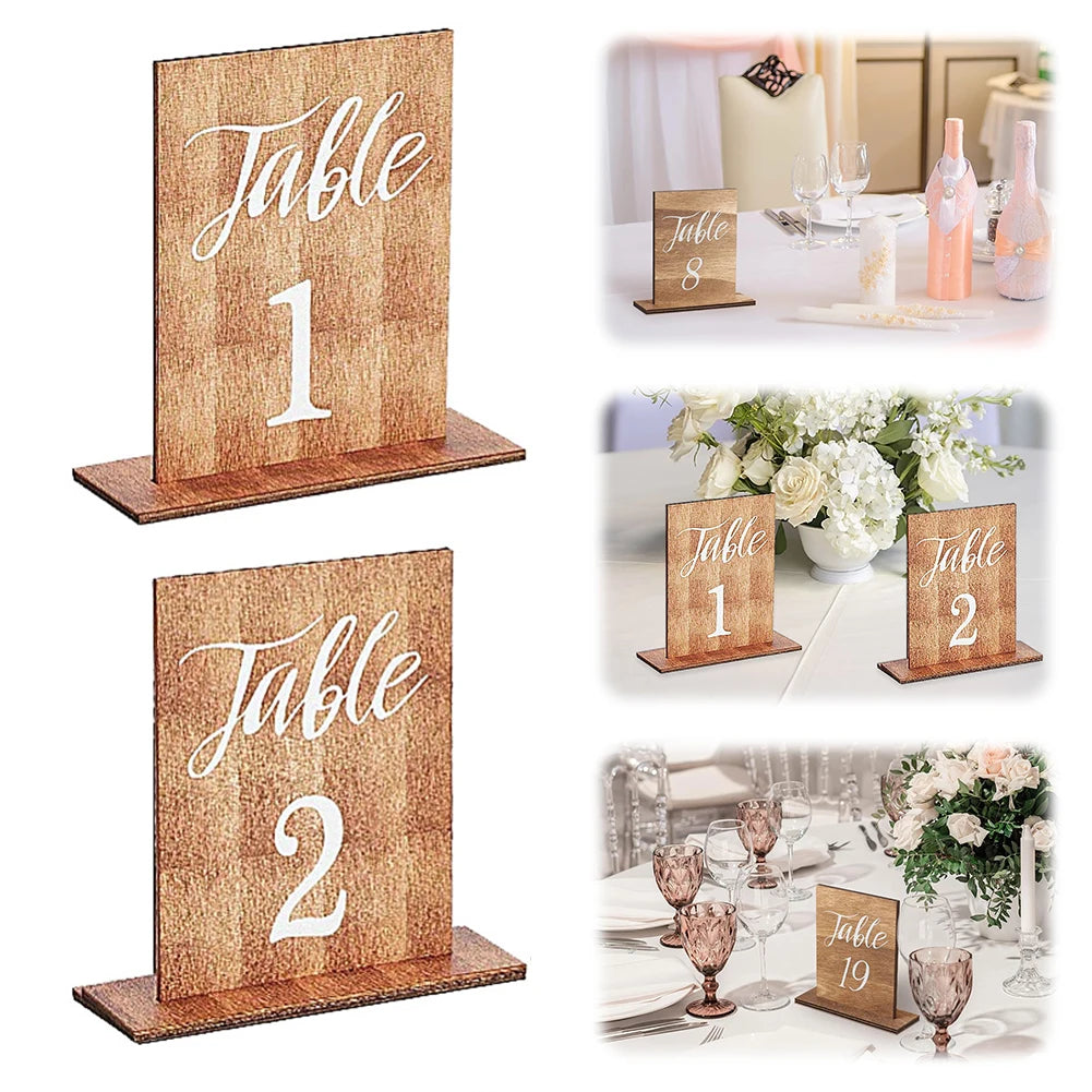 Wooden Wedding Table Numbers 1–20 with Stands | Party Decor Wedding Table Numbers Vue