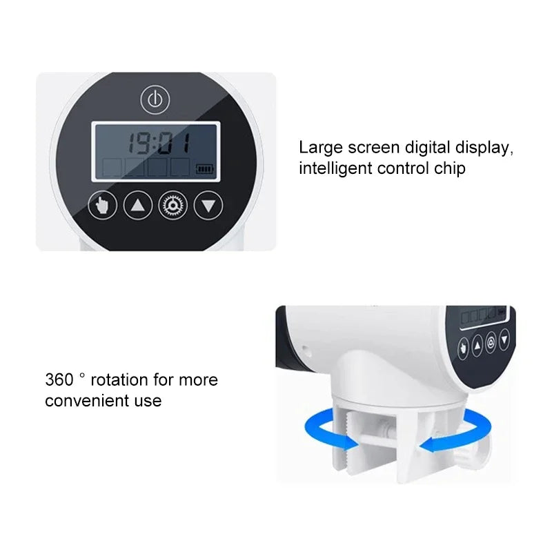 Intelligent Timing Feeder Automatic Aquarium Feeder Fish Tank Gold Fish Feeder Turtle Smart LCD Display Dispenser Vue