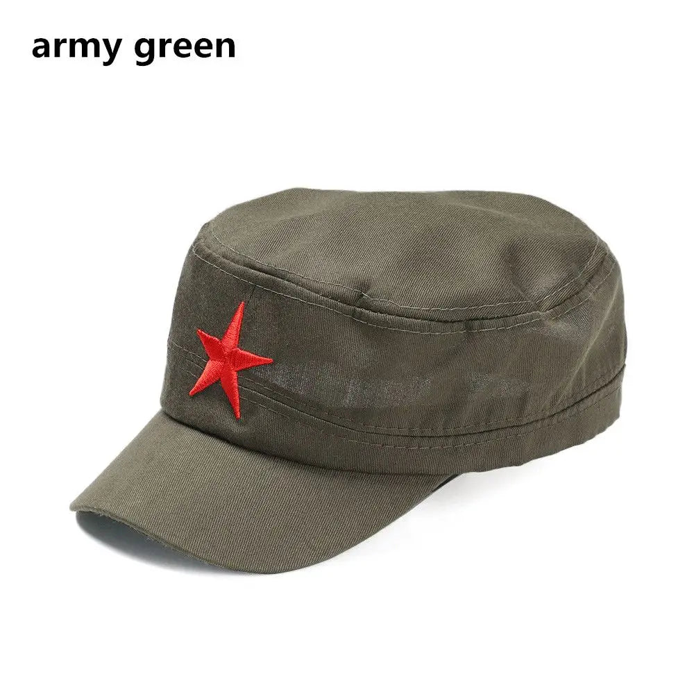Fashion Cotton Adjustable Red Star Plain Cap Hat Sun Hats