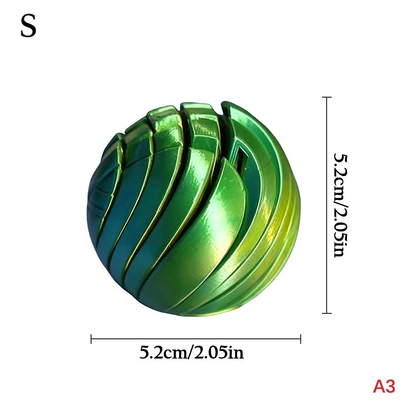 Slime Ball Fidget Toy 3D Printed Twistsphere Fidget Toy Gear Liquid Flow Ball With Rotating Design Anxiety Relief Toys For Offic Vue A3