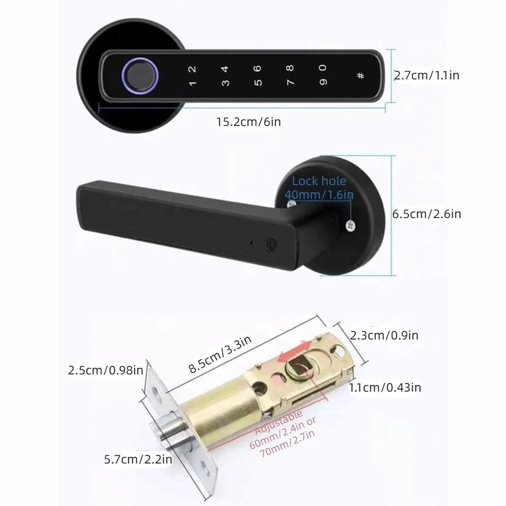 Remote Lock Smart Fingerprint Door Lock Smart Password Electronic Digital Door Handles Bluetooth WiFi Gateway Vue