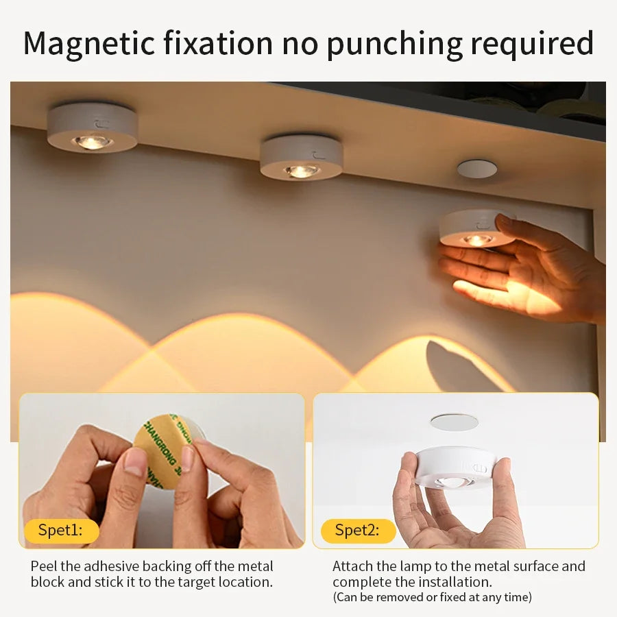 Cordless Led Spotlight Cabinet Lights Rechargeable Night Light with Remote Control 5V RGB White Dimmable Closet Figure Cupboard Vue