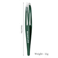 1pc Tight-Fit Slant Tip Tweezers Compatible for Eyebrows, Mustache Hair Removal, Facial Grooming - Tweezers for Men & Women Vue Deep green