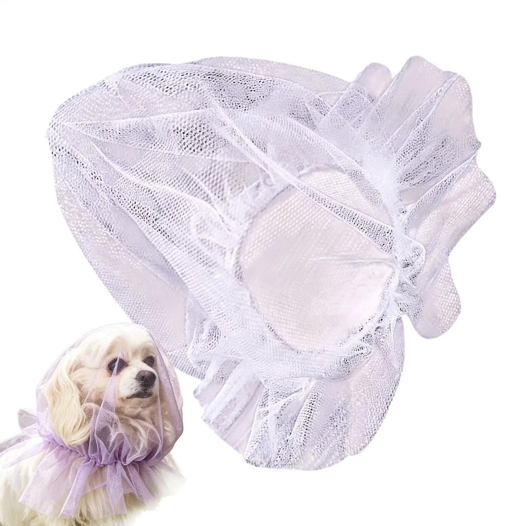 26x20cm Breathable Dog Anti Eating Mouth Cover Soft Mesh Head Protector for Small Medium Dog Kitten Outdoor Home Adjustable Vue