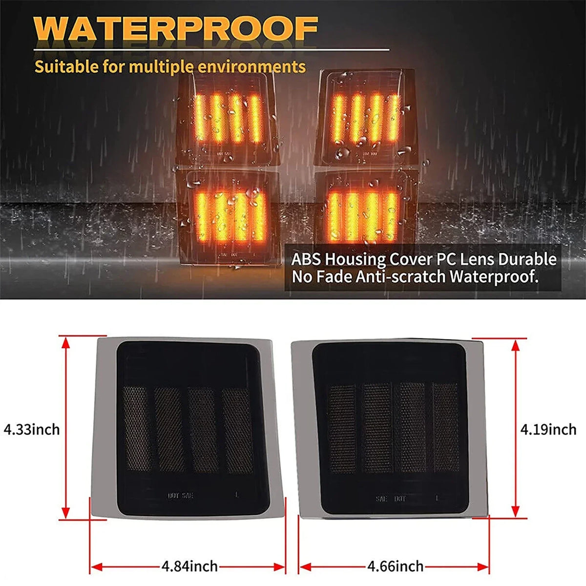 LED Car Front Corner Side Marker Light Side Marker Turn Signal Lights for Chevrolet C/K 1500 2500 3500 1994-1998 Vue