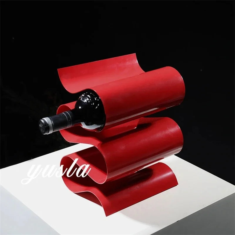 Italian Minimalist Metal Wine Rack TV Cabinet Tabletop Living Dining Room And Home Bar Stylish Elegant Gift For Collectors Vue