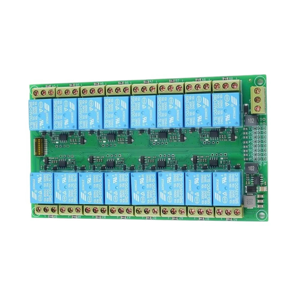 16 Way 8 Channel RC PWM Relay Module Electronic Switch DIP Adjustable 4.5V-12V Receiver Control for RC Car Boat Aircraft Model Vue