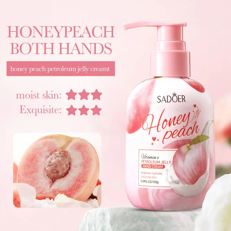 150g Peach Hand Cream, with a Watery Texture, Moisturizing but Not Greasy, Improves Dry and Rough Hands, Leaving Them Hydrated and Shiny. Vue