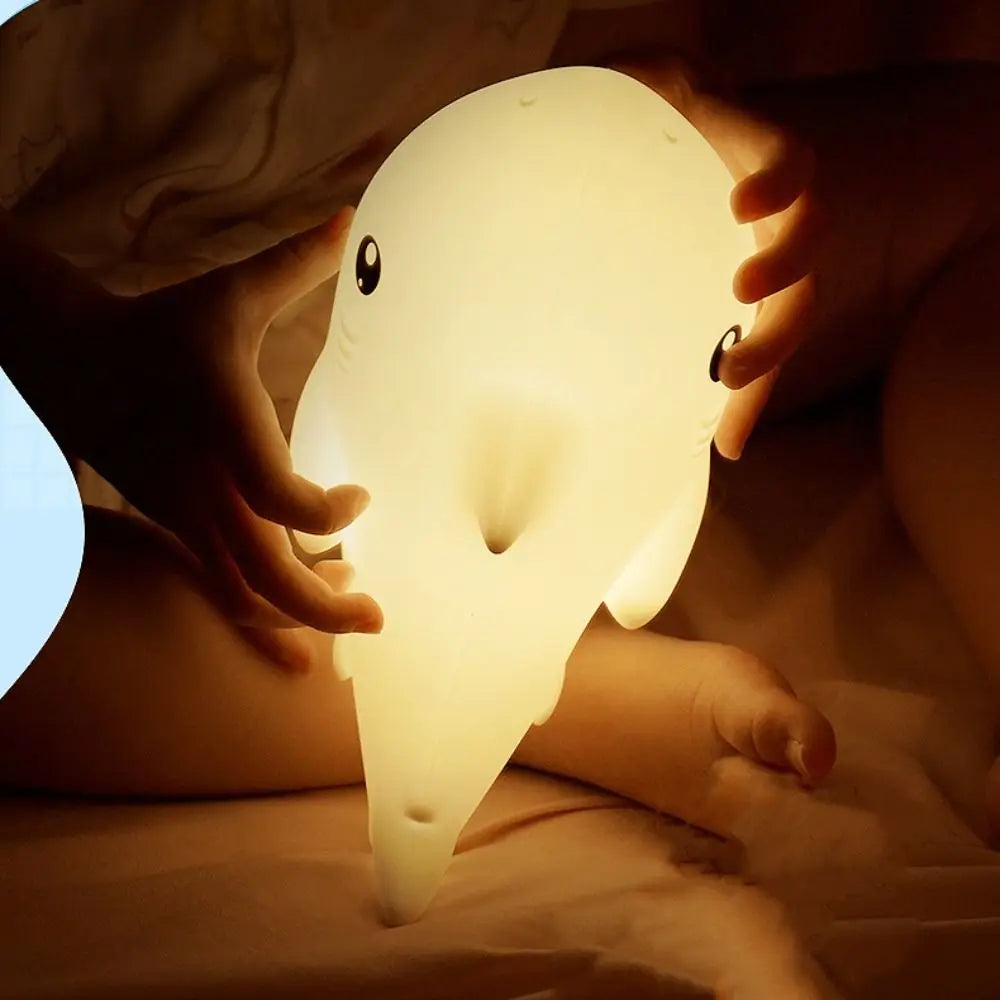 Home Decoration Silicone Shark LED Lamp Creative Lovely Bedside Light Colorful Cartoon Atmosphere Light Bedroom Vue