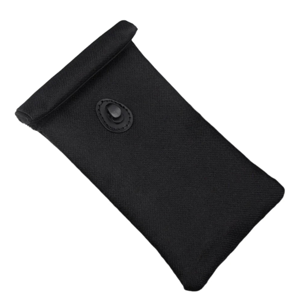 RFID Signal Blocking Bag Wear-resistant Durable Phone Pouch Folding Anti-theft Anti-Theft Key Fob Protector Automobiles Interior Vue Black