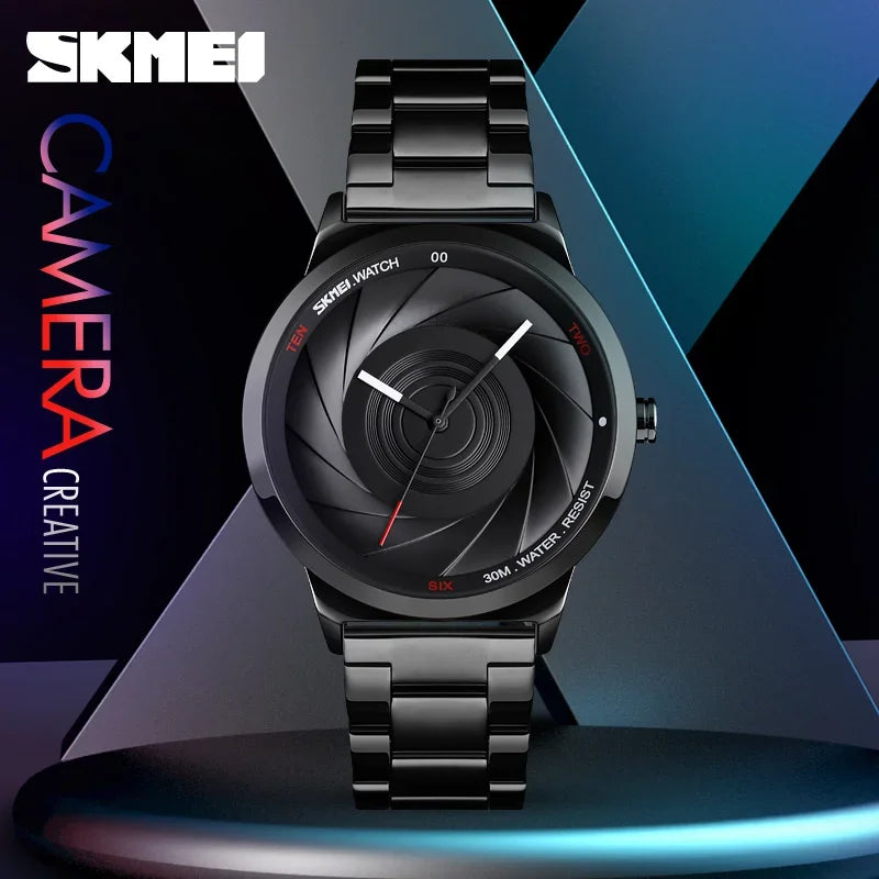 SKMEI 9210 Men's Stainless Steel Quartz Sport Watch – Waterproof Men's Quartz Watch Vue