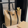 Summer Woven Straw Tote Bag Casual Beach Vacation Women Shoulder Bags