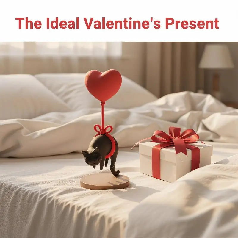 3D Printed Cat Heart Balloon Suspended Home Decoration Creative Romantic Room Decor for Anniversary or Party Vue