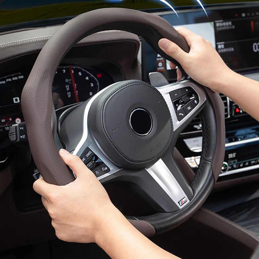 Premium NAPPA Leather Car Steering Wheel Cover For Acura CDX RLX ZDX RDX MDX ILX RL TL TLX TLX-L Breathable Automotive Parts Vue