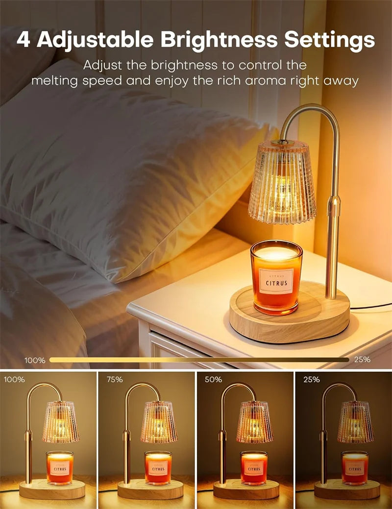 Candle Warmer Lamp with Timer Dimmer Adjustable Height, Electric Wax Melts Warmer for Jar Candles, Birthday Christmas Gifts Vue