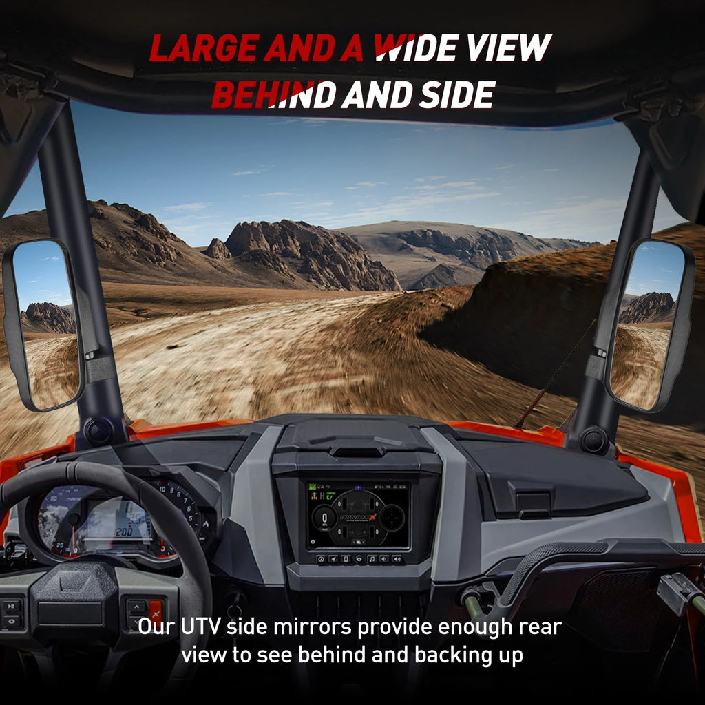 Frokom UTV Side Mirrors | Universal 1.6"–2" Roll Cage Fit UTV Side Mirrors Vue