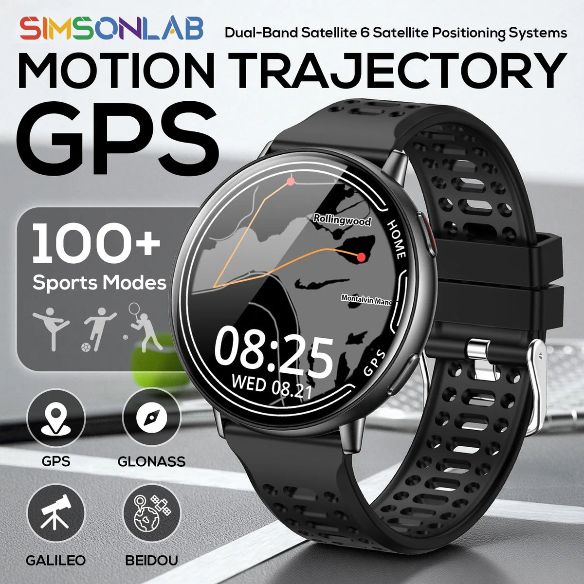 2025 Exquisite GPS Smart Watch Wireless BT Call Answer IP68 Waterproof Outdoor Sports Record Heart Rate Monitor for Men Women Vue