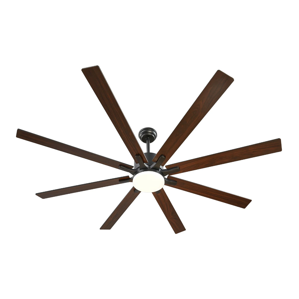 84" Ceiling Fan with Light | 6-Speed Remote | Dimmable DC Motor Ceiling Fan with Light Vue Black United States 8 Aluminum Blades|72in