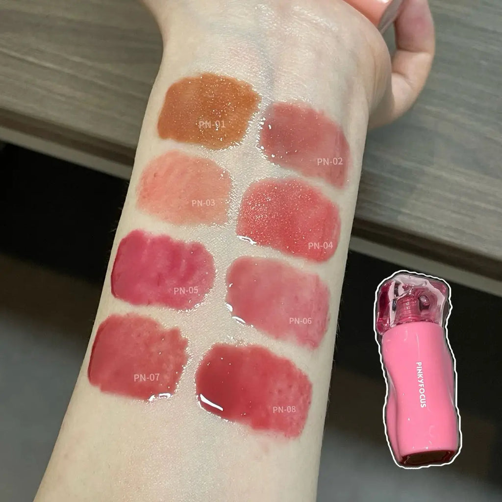 Shui Guang Mirror Lip Glaze Layered Translucent Lip Gloss, Versatile for Daily Use, Plain Appearance, Whitening, Holding Makeup Vue