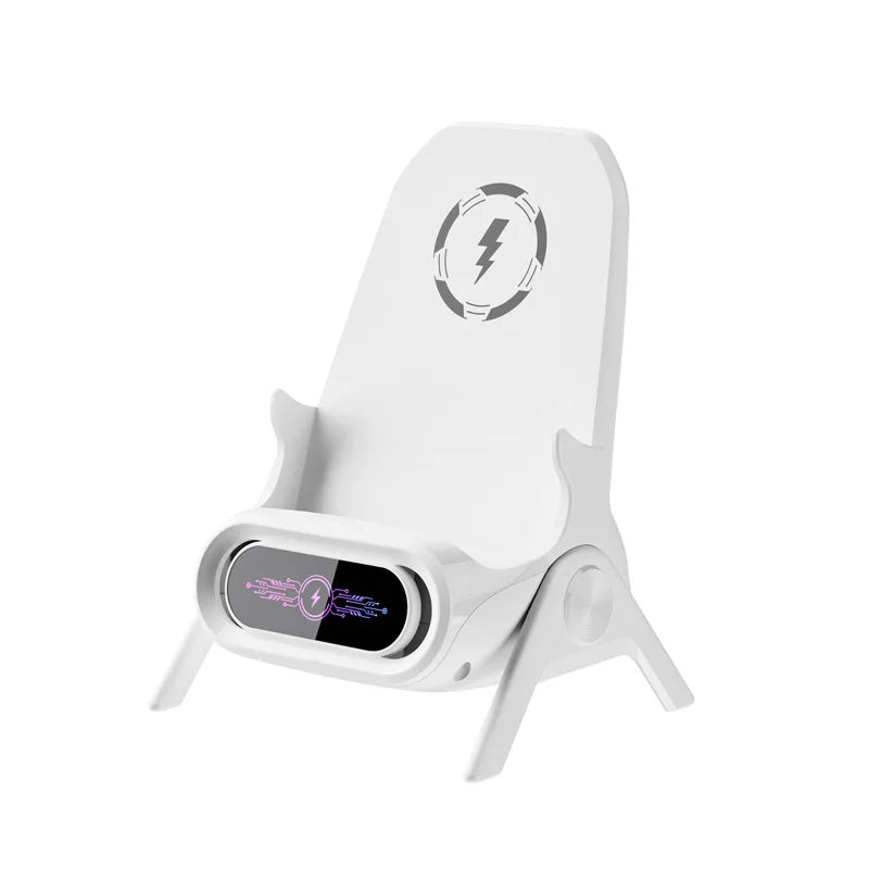 1-4pcs Wireless Charging Stand with Speaker for Desk Horizontal Vertical Auto Sensing Fast Charger for All Phones Vue