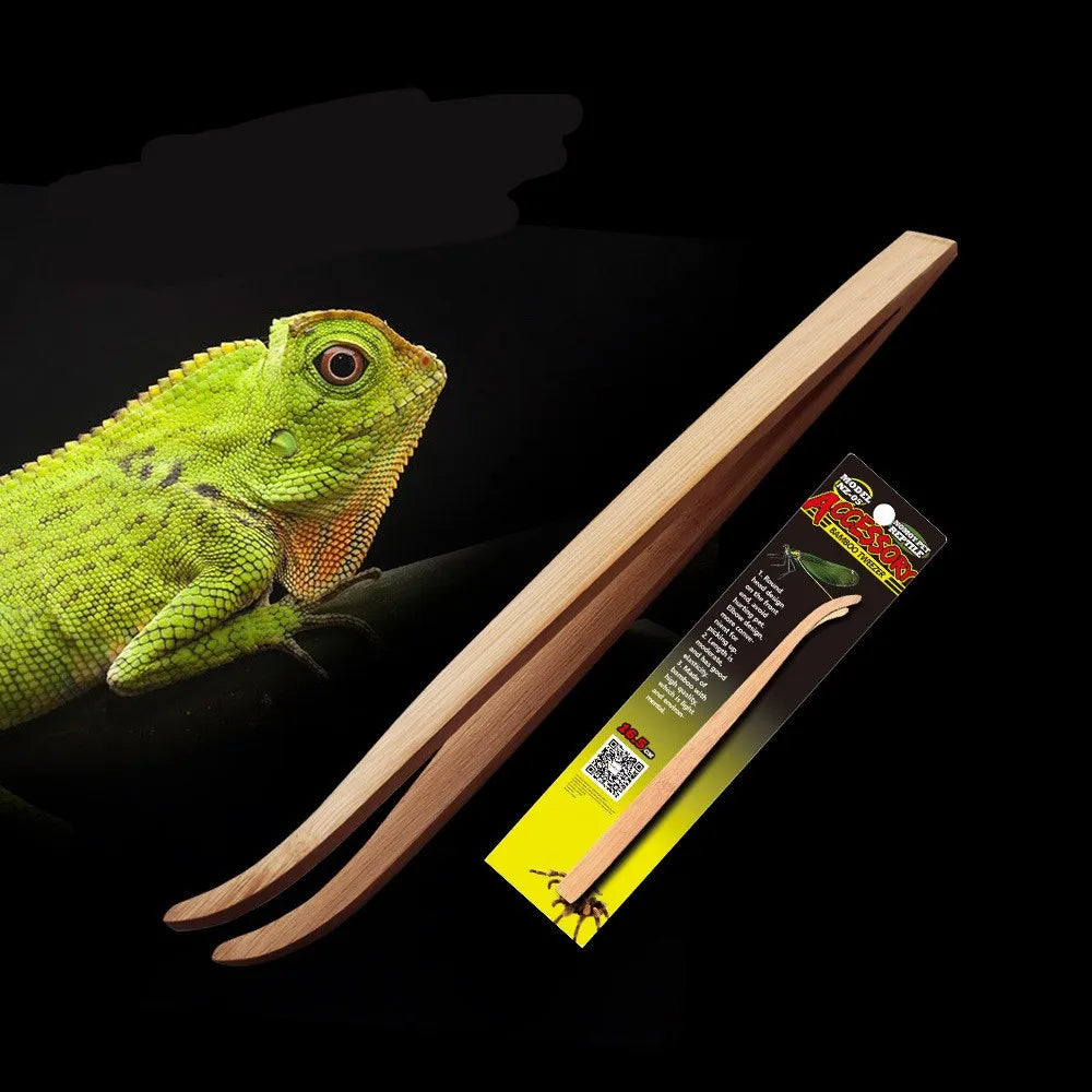 1PC 16.5/28cm Reptile Long Handle Bamboo Food Tongs Terrarium Feeding Tongs Tweezers Cleaning Feeding Tools Vue