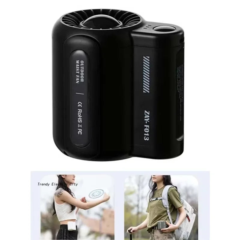 Hands-Free Waist Clip Fan USB Rechargeable 3-Speed Portable Clip-On Waist Fan Vue