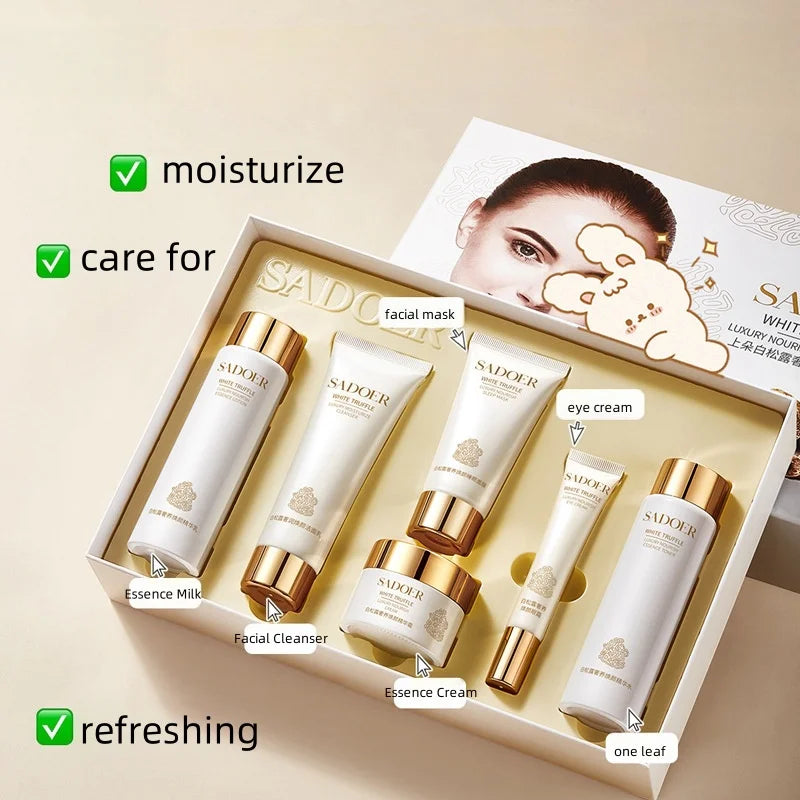 White Truffle Skin Care Six-Piece Set, Rich in Centella Asiatica Extract, Niacinamide and Other Skin-Beneficial Ingredients, Paired with Various Beautifying and Moisturizing Ingredients to Replenish the Skin's Moisture, Leavi Vue