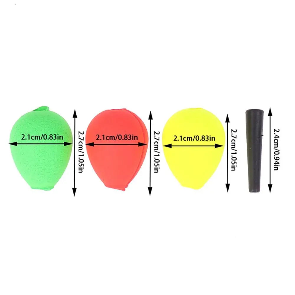 30pcs Foam Foam Peg Floats Buoys with Pipe Plug Fishing Trout Floats Slip Bobber Red/Yellow/Green Positioning Float Rock Fishing Vue
