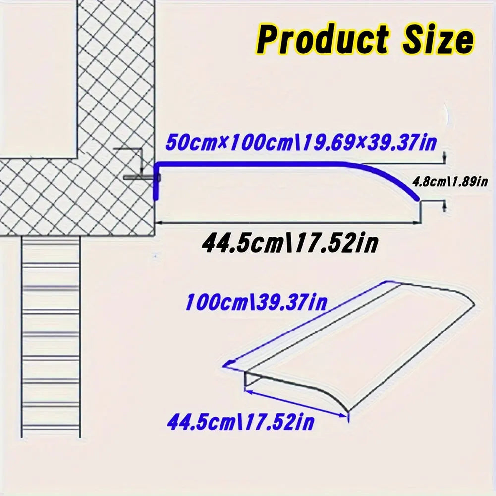 Window Door Wall Canop UV Rain Protection Transparent Invisible Rain Shelter Cover Window Awning Canopy for Sun UV Rain Shelter Vue
