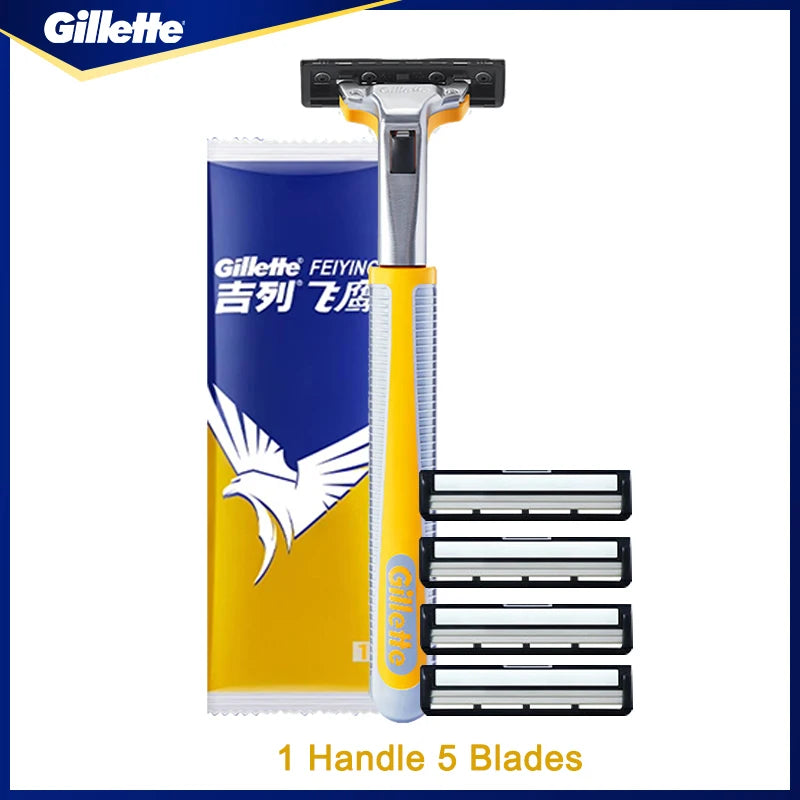 Gillette Vector 2 Shaver 2-Layers Blades Manual Shaver Safety Razor Gillette Shaving Razor For Men Beard Cutting Hair Removal Vue 1 handle 5 blsdes