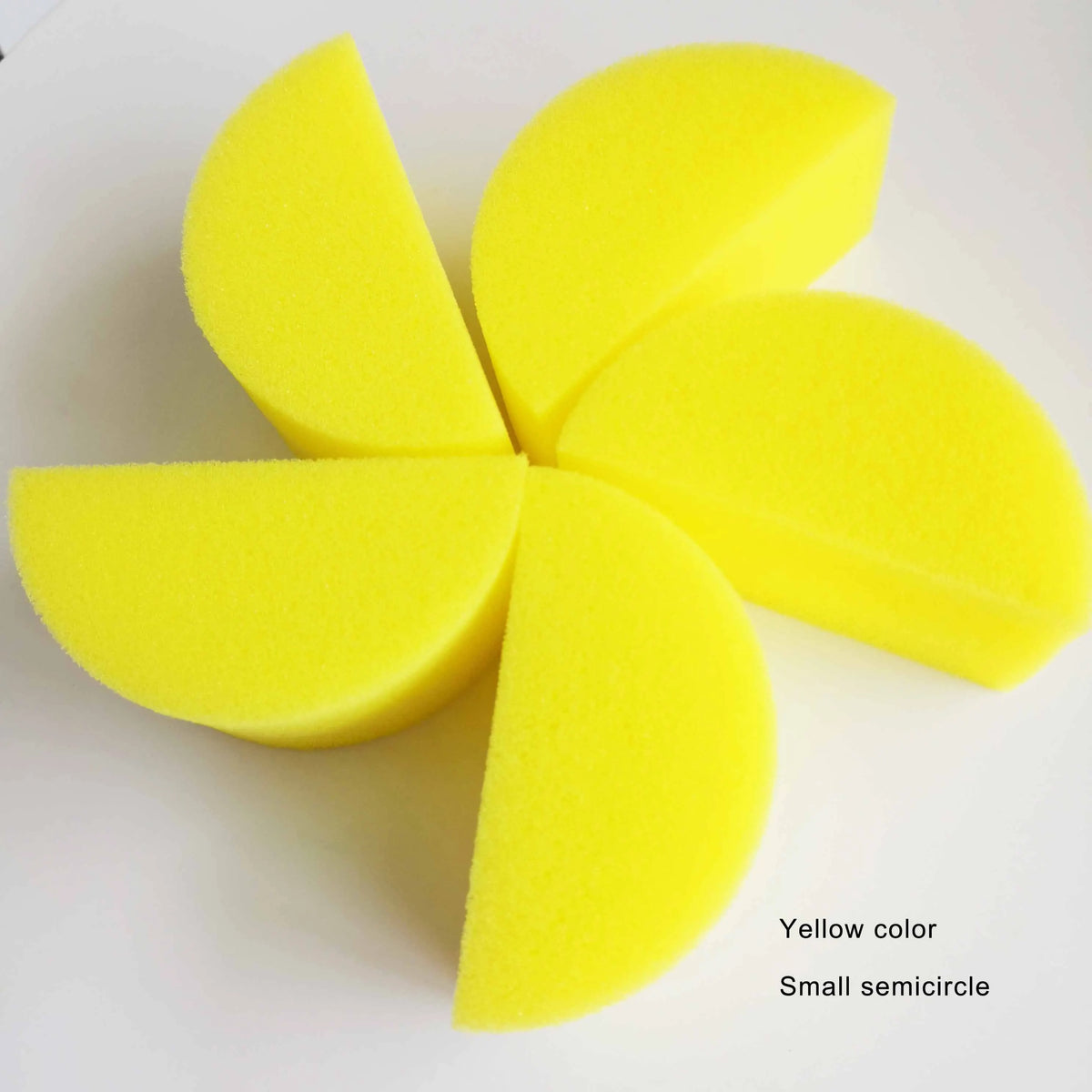5pcs Soft and Skin Friendly Yellow Black Pink Water Droplets Semi-circular body Art painting sponge Vue YS-5 semi circle China Mainland