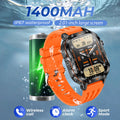 2026 New Men Sport Smart Watch 2.01" HD Screen Bluetooth Call 1400mAh Fitness Tracker Heart Rate/Sleep Monitor for Android IOS Vue orange Sport smartwatch
