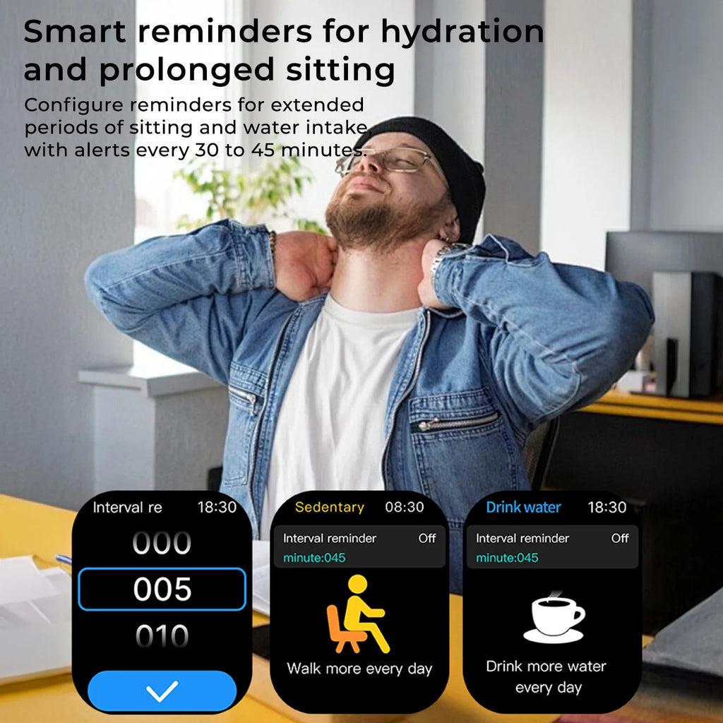 2026 NEW Smart Watch Bluetooth Call Answer Sleep Monitoring Remote Take Photos Dial Voice Assistant for Android/IOS Men Women Vue