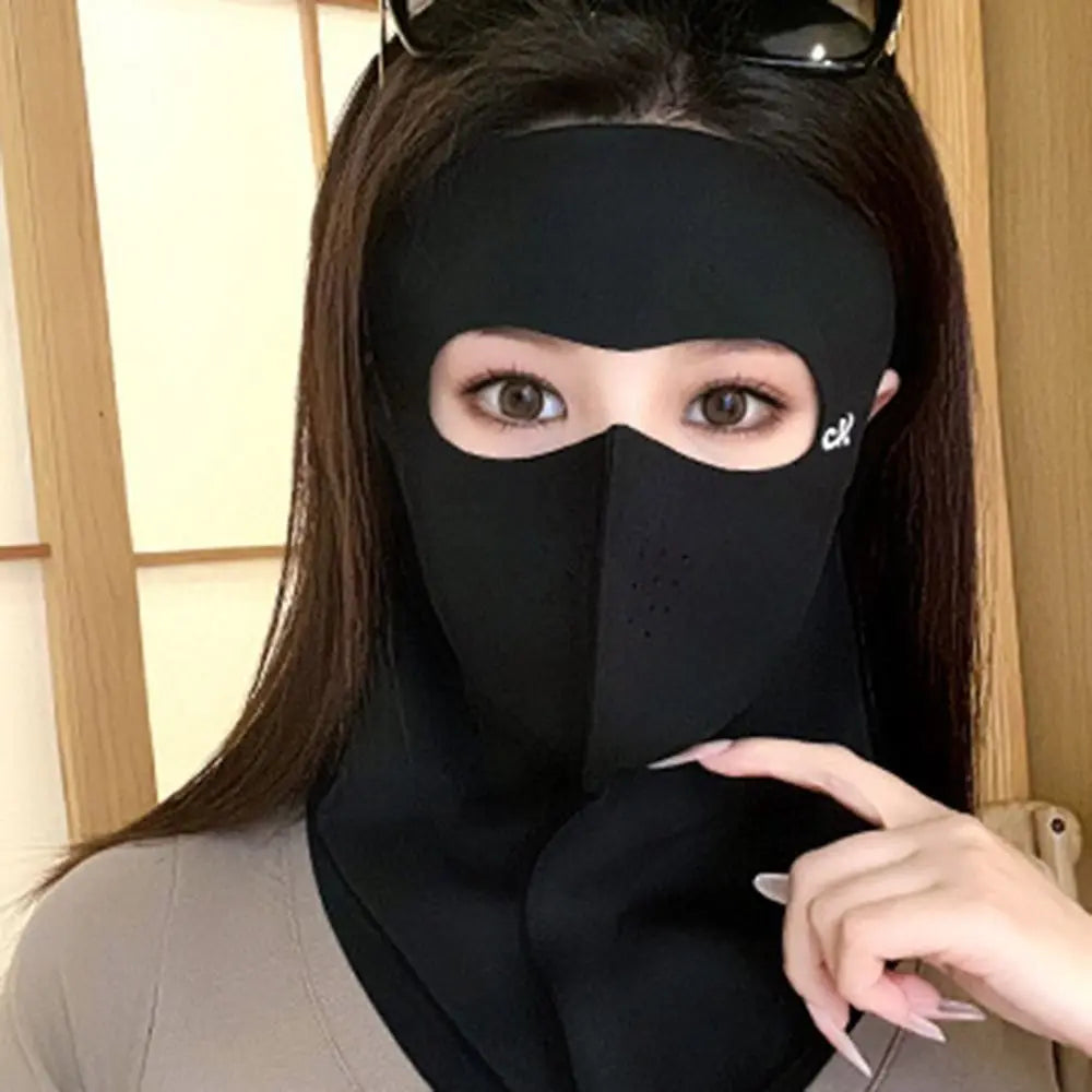 Fashion Ice Silk Sun Protection Mask UPF50+ Full Face Anti-UV Neck