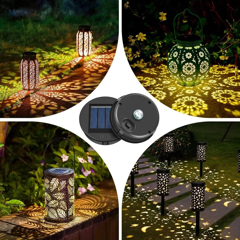 1-20PCS Novelty Hollow Solar Projection Lamp Replacement Cover Waterproof Pattern Light Shade Decorative Garden Accessories Vue